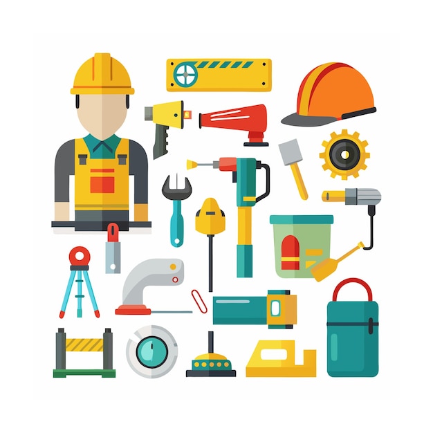 Vector construction and tools icons set