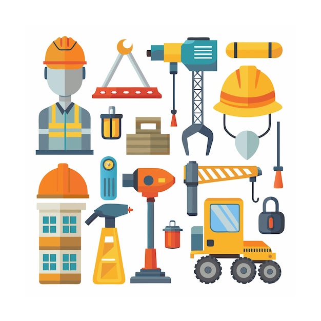 Vector construction and tools icons set