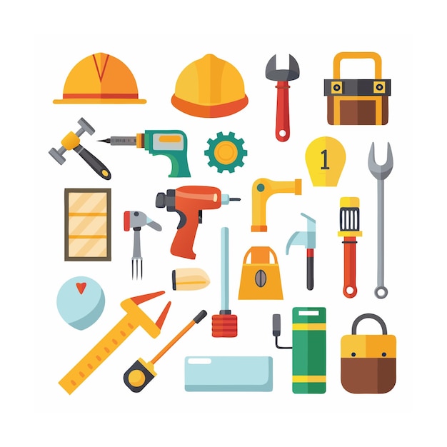 Vector construction and tools icons set