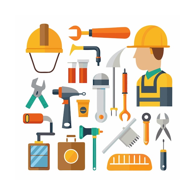 Vector construction and tools icons set