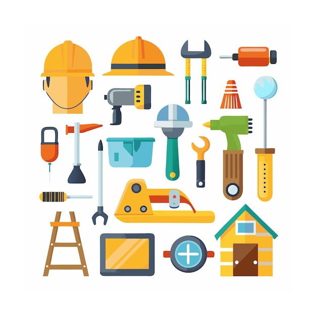 Vector construction and tools icons set