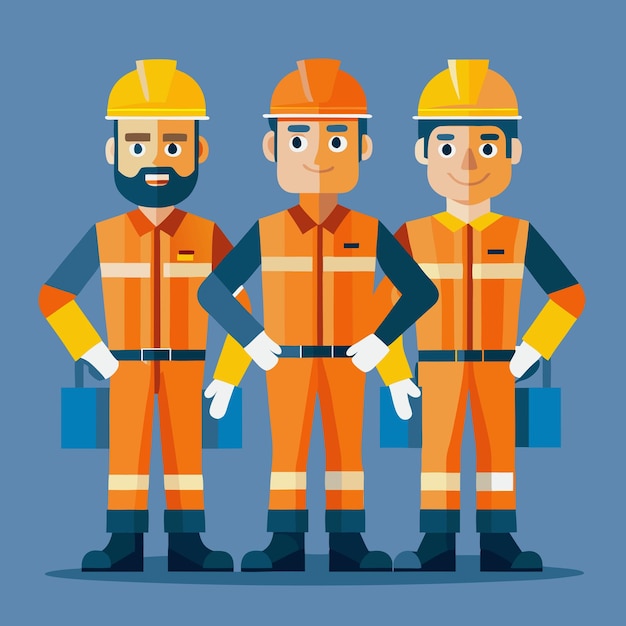 Construction Worker Color Vector Clip Art Design