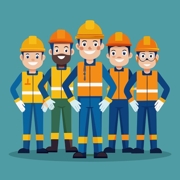 Construction Worker Color Vector Clip Art Design