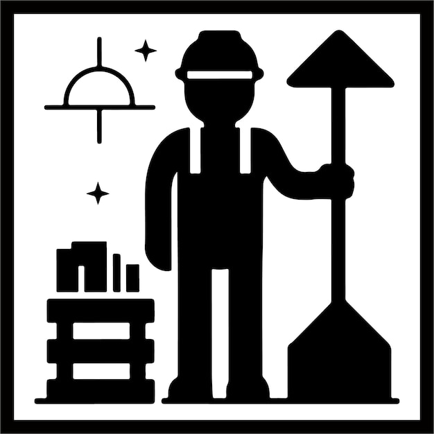 construction worker silhouette vector image