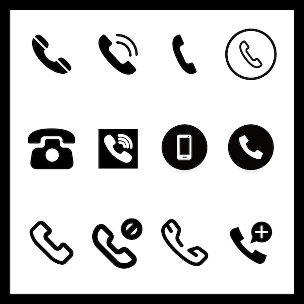 Vector contact icon pack phone icon pack