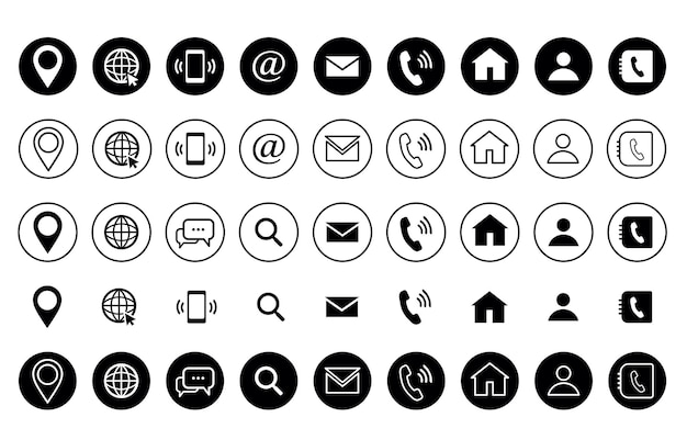 Vector contact icon set