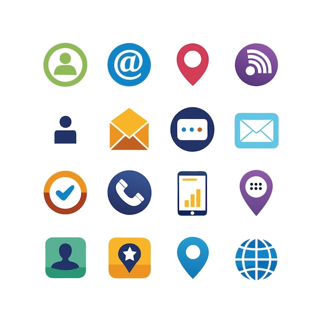 Vector contact us icon set collection for websites and mobile applications