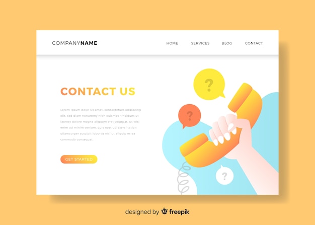 Contact us landing page with telephone