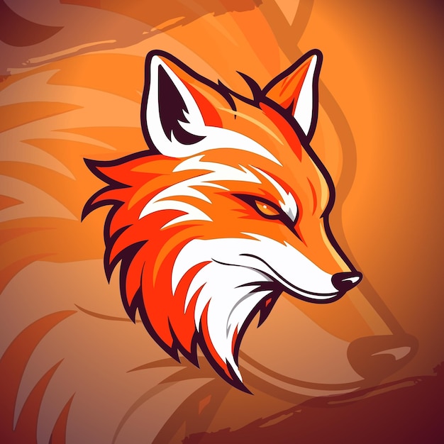 Vector contemporary fire fox mascot logo sport team emblem amp illustration for esport