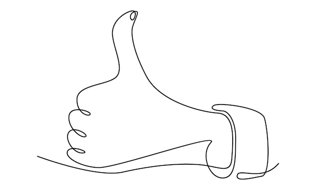 Continuous line of hand thumbs up illustration