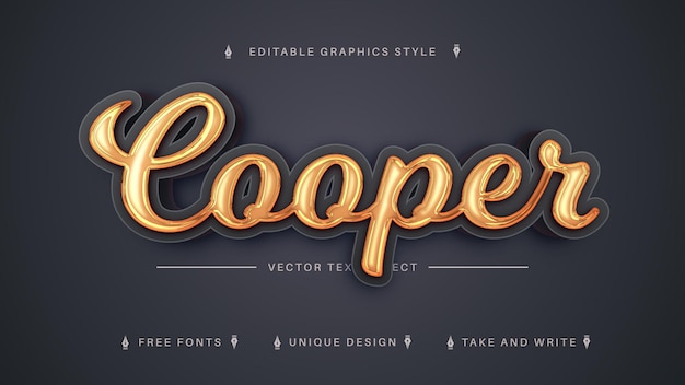 Cooper Editable Text Effect Font Style