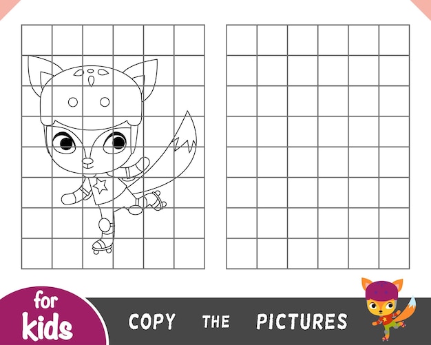 Copy the picture education game for children Fox