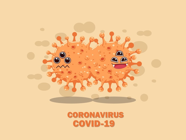 Vector corona virus covid-19. cartoon style coronal virus vector flat design outbreak. vector illustration