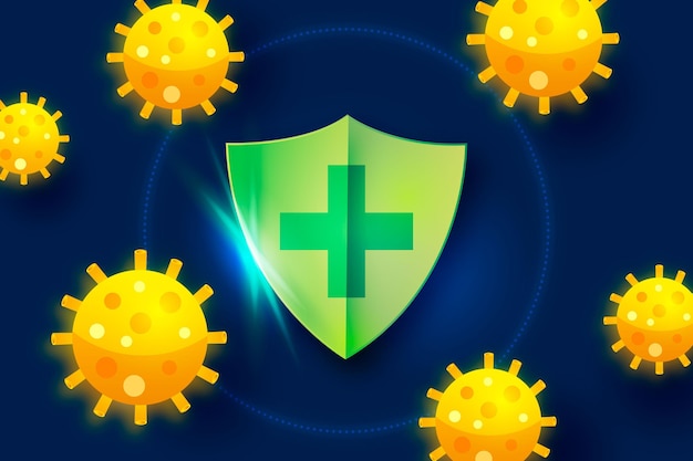 Coronavirus protection shield background