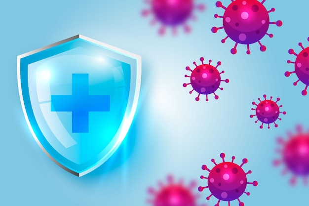Vector coronavirus protection shield background