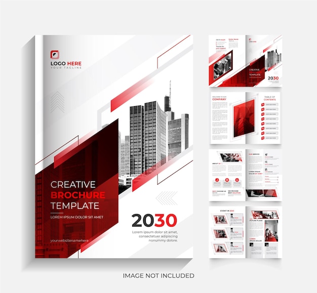 Vector corporate 8 page brochure design template