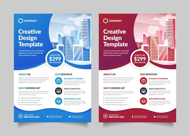 Vector corporate business flyer design template