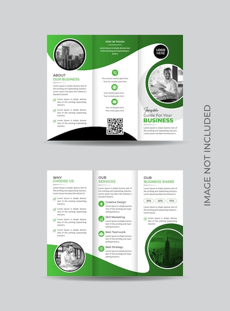 Vector corporate business tri fold brochure design template