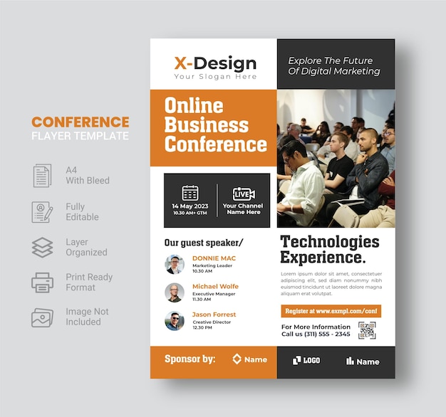 Corporate conference flyer template