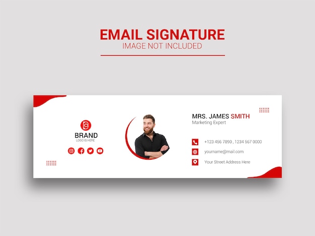 Corporate email signature template design or email footer