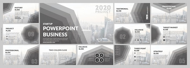 Vector corporate grey slides template