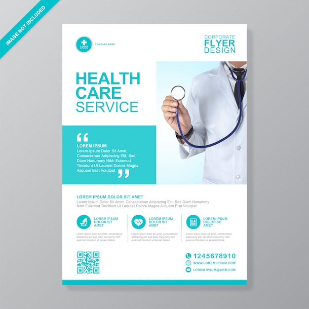 Corporate healthcare and medical cover a4 flyer  template