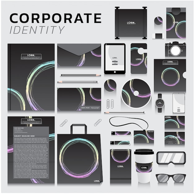 Vector corporate identity for business and marketing design