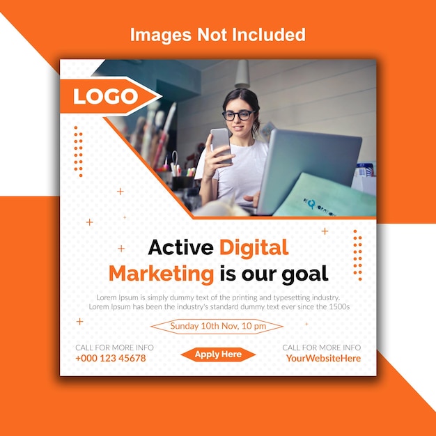 Corporate new social media post template design for digital marketing and multipurpose