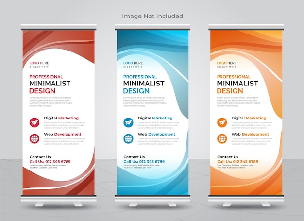 Vector corporate roll up banner design template