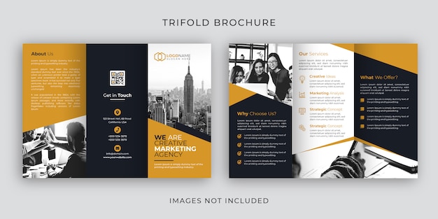 Corporate Tri-Fold Brochure Template Design