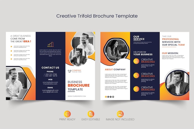 Corporate trifold brochure design template