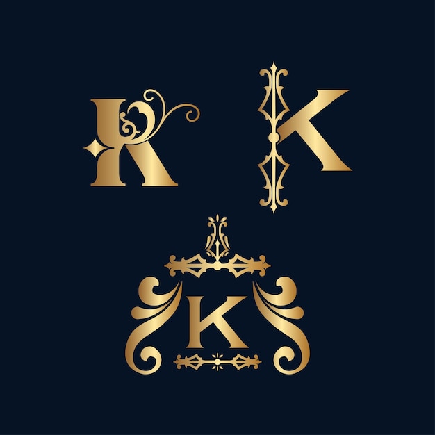 cosmetic gold logo letter K