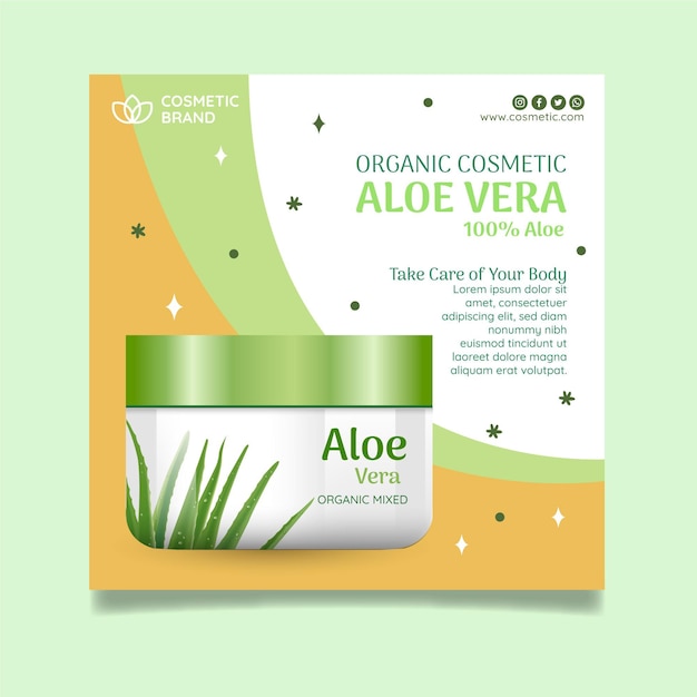 Cosmetic square flyer template