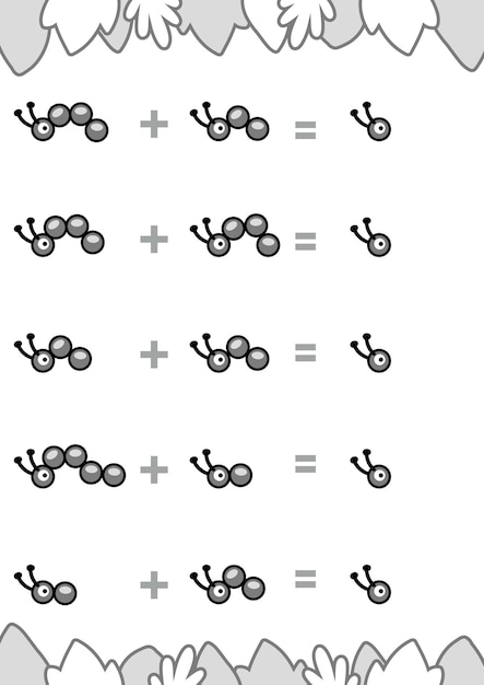 Counting Game for Preschool Children Count the number of circles in the picture and write the result