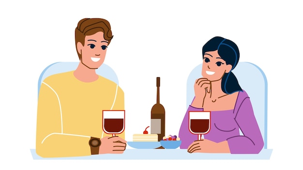 Couple eating restaurant vector