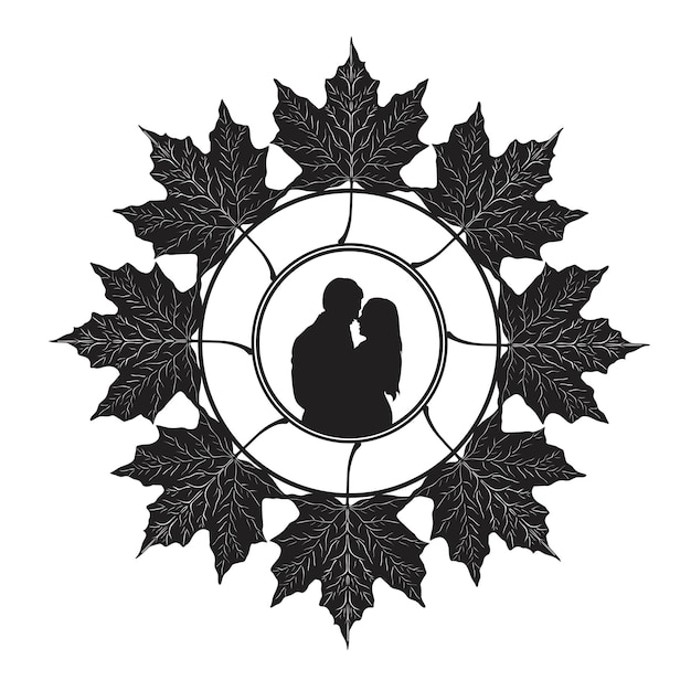 couple girl and men love handmade silhouette