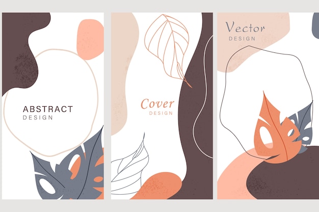 Covers with leaves and abstract shapes