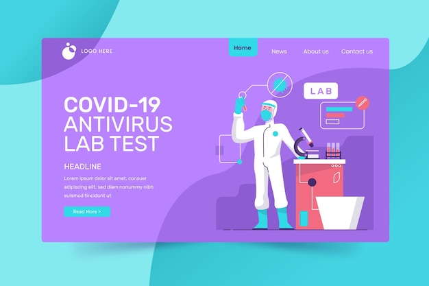 Covid-19 test landing page style