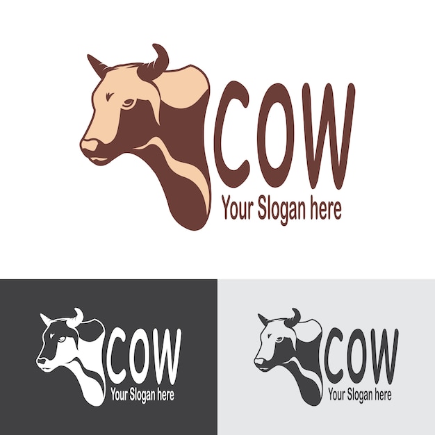 cow animal logo template