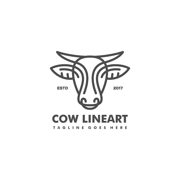 Cow Line art Concept illustration 