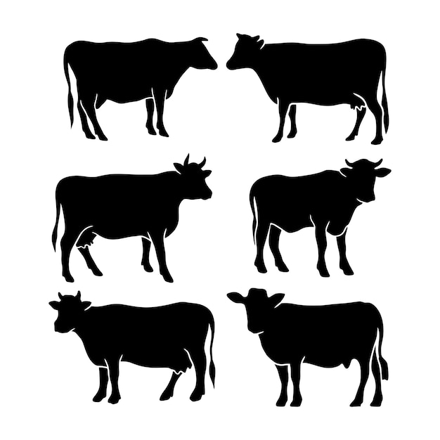 cow silhouette icon illustration isolated