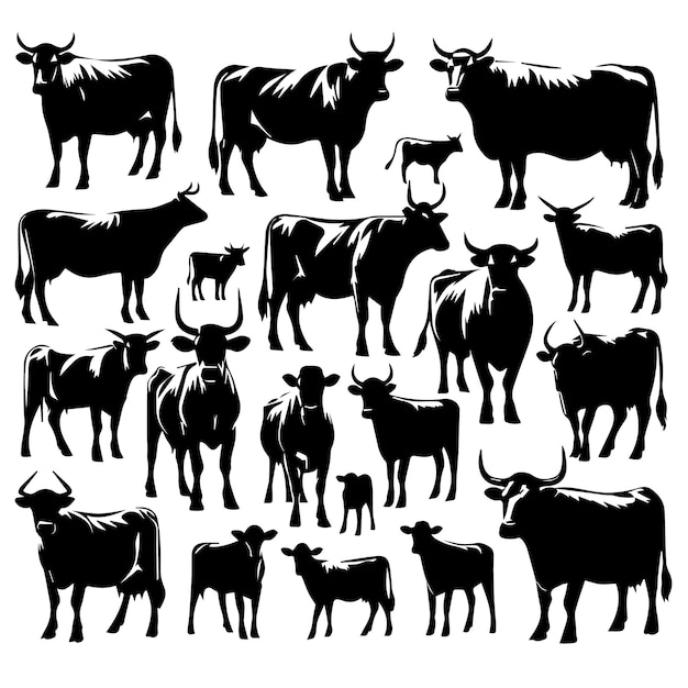 Vector cow silhouette