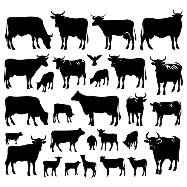 Vector cow silhouette