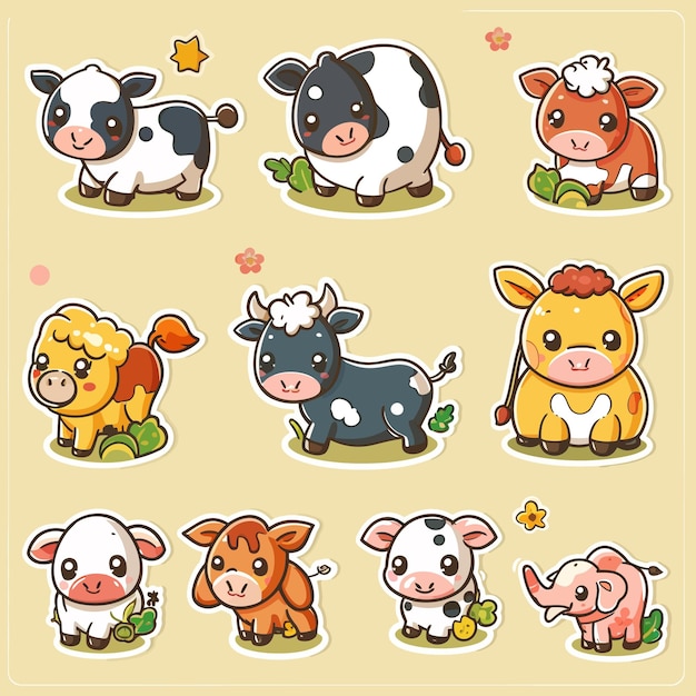 Vector cow vector cute