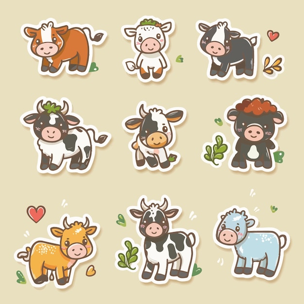 Vector cow vector cute