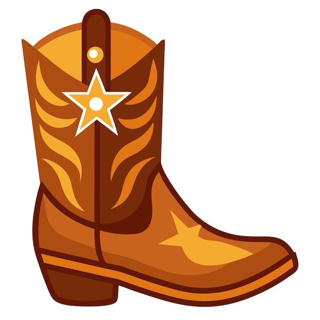 cowboy boot clipart vector art and illustration