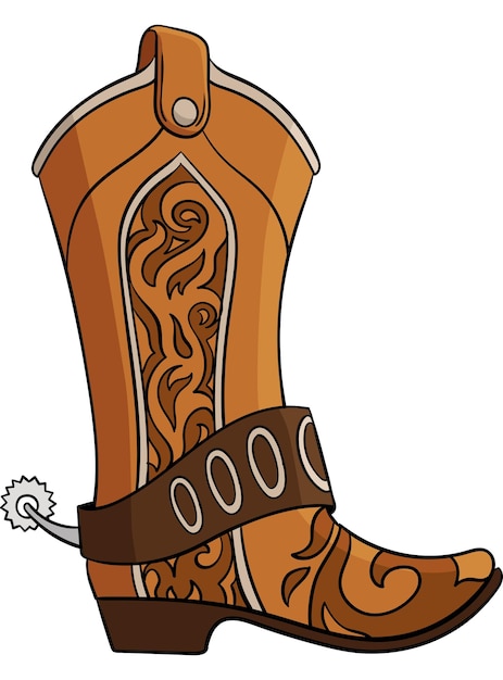 Vector cowboy boots cartoon colored clipart illustration