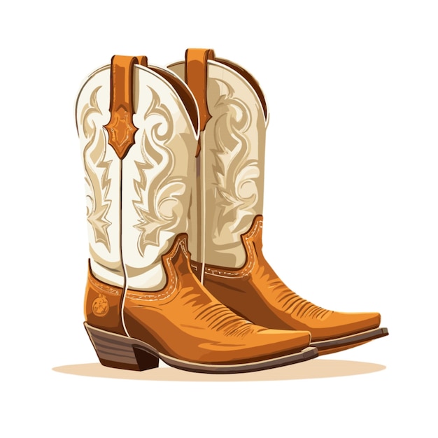 cowboy boots vector on a white background