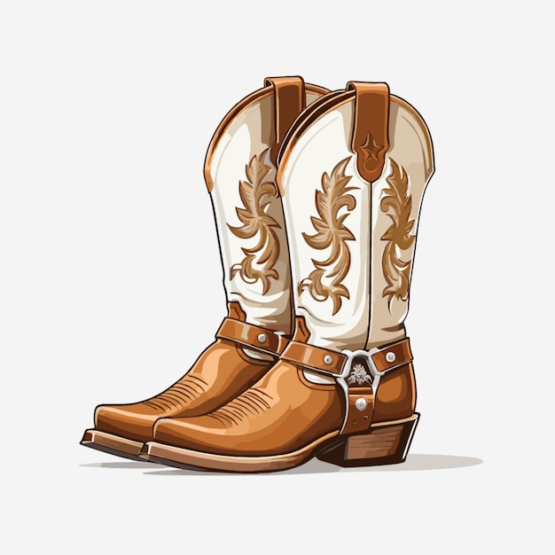 cowboy boots vector on a white background