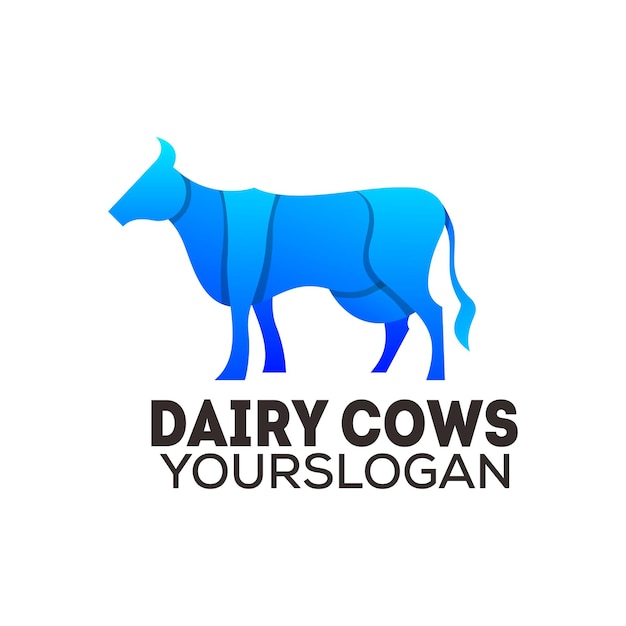 cows abstract colorful logo design vector